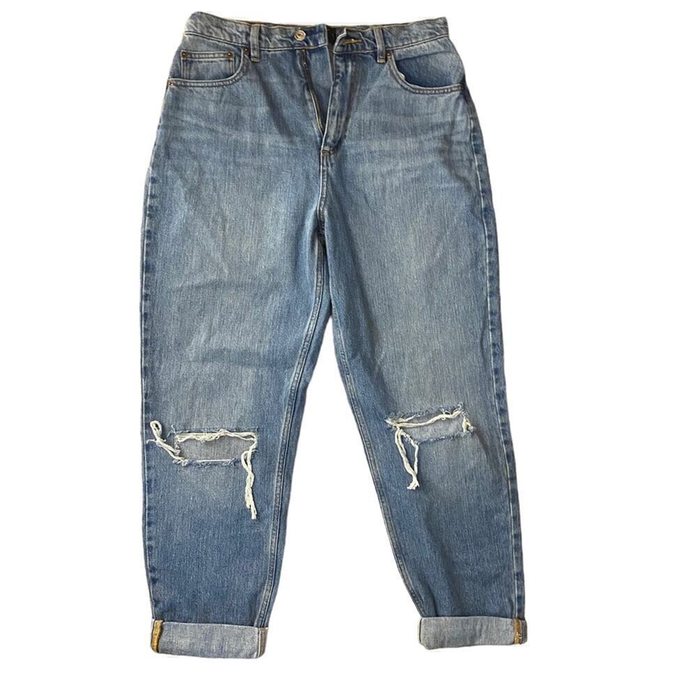 Asos Jeans denim Straight leg Rip Knee tapered straight boyfriend Denim SZ 30x32